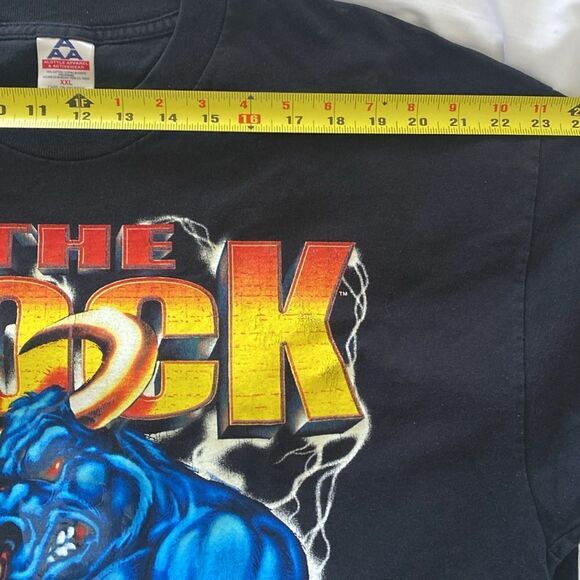 WWF THE ROCK Black Wrestling T Shirt 2000 Size XXL - Picture 7 of 7